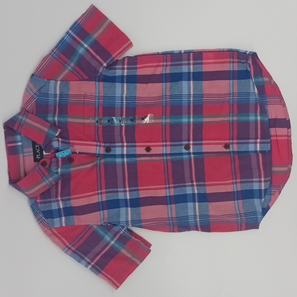The Children's Place Boys Short Sleeve Button Up Shirt NWT (Size M-7/8)